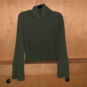 Lulus Alvina Olive Green Ribbed Turtleneck Sweater Top